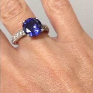 Silver Tanzanite Ring Diamonds